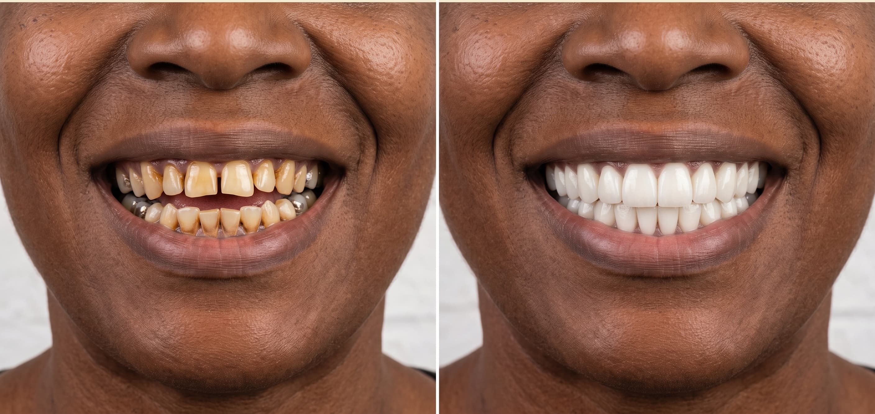 Before and after smile transformation, Precision Clear Aligners Case 2